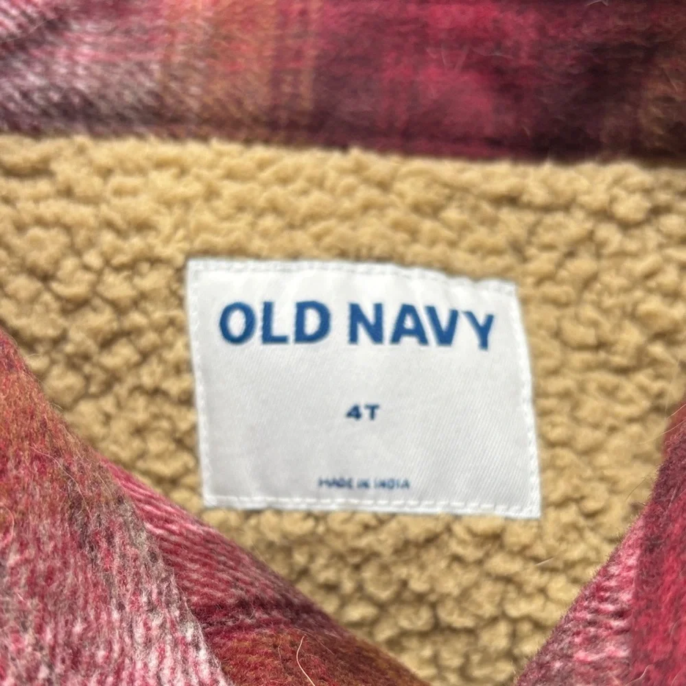Old Navy Red and Tan Plaid Jacket
